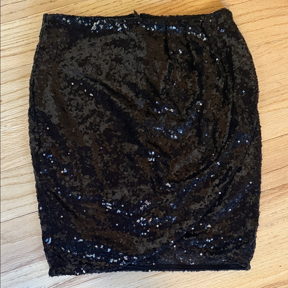 Black Sequin Mini Skirt